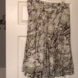 Brown/green floral skirt